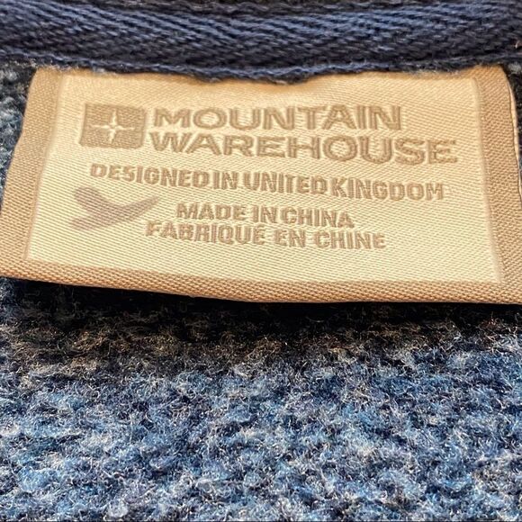 Mountain Warehouse Blue 1/4 Zip Knit Fleece Pullover Size 16 - Picture 3 of 10